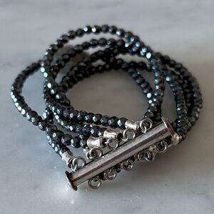 Artisan Multi-Strand Hematite & Labradorite Bracelet